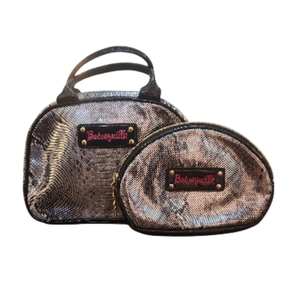 Betsey Johnson Handbags - Betsey Johnson Betseyville Metallic Cosmetic Bag Set (2) Preloved